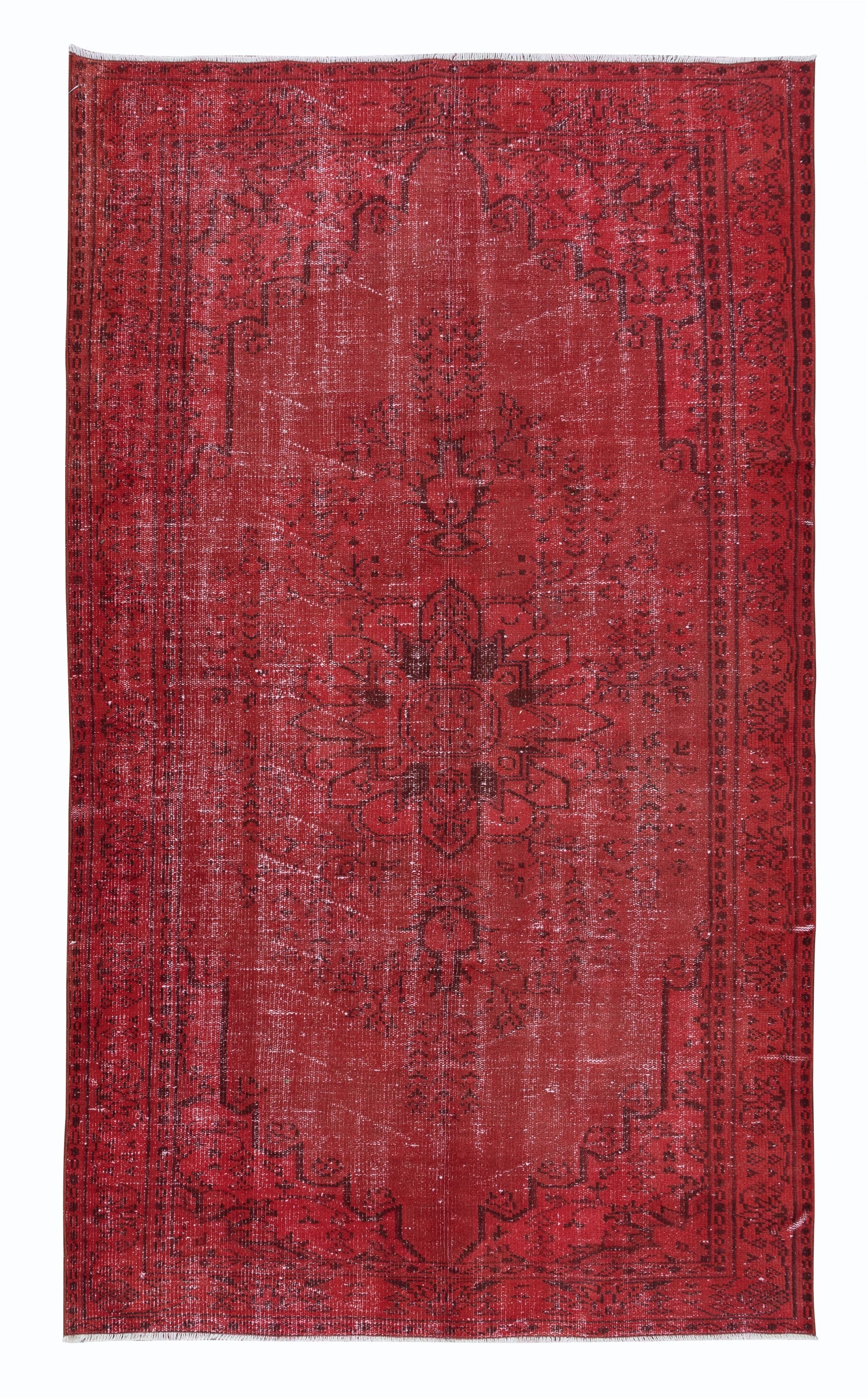 Turkish Red Overdyed rug, area rug, vintage rug, Red small rug , Minis rug, sold overdyed rug, organic wool rug , bedroom rug Carpet